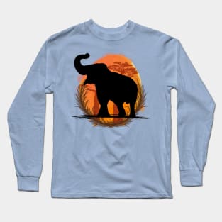 Elephant Silhouette - Savannah Long Sleeve T-Shirt